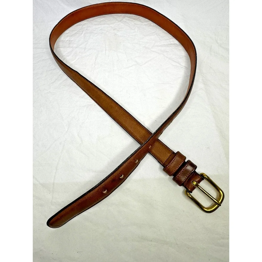 Coach Brown Cow Hide  Leather Belt Solid Brass Buckle Sz 38 New York